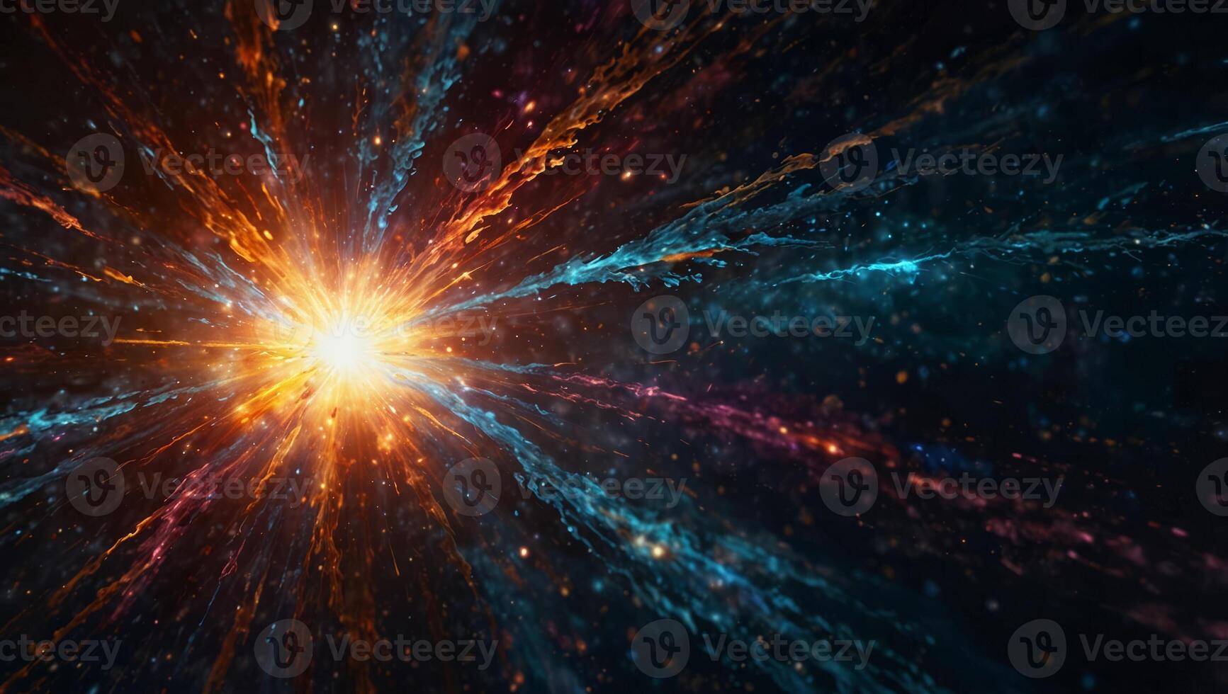 An artistic rendition of a supernova symphony, where chaos and beauty collide in bursts of color and light. photo
