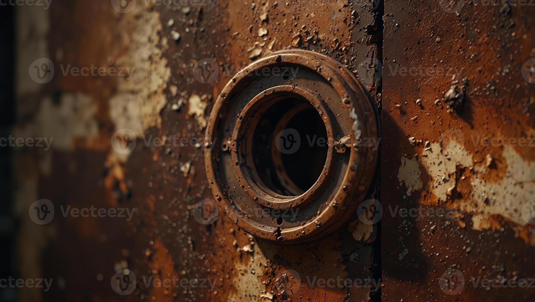 An aged surface of brown and rusted hues, showcasing the passage of time and the beauty found in decay. photo