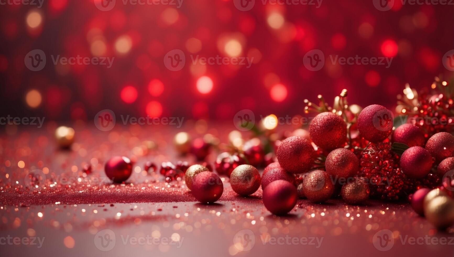 Background red holiday abstract light bouquet and glitter Abstract with red background. photo