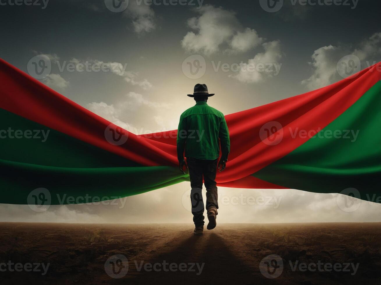 Background on the theme Juneteenth on June 19 in red, green, yellow and black colors. photo