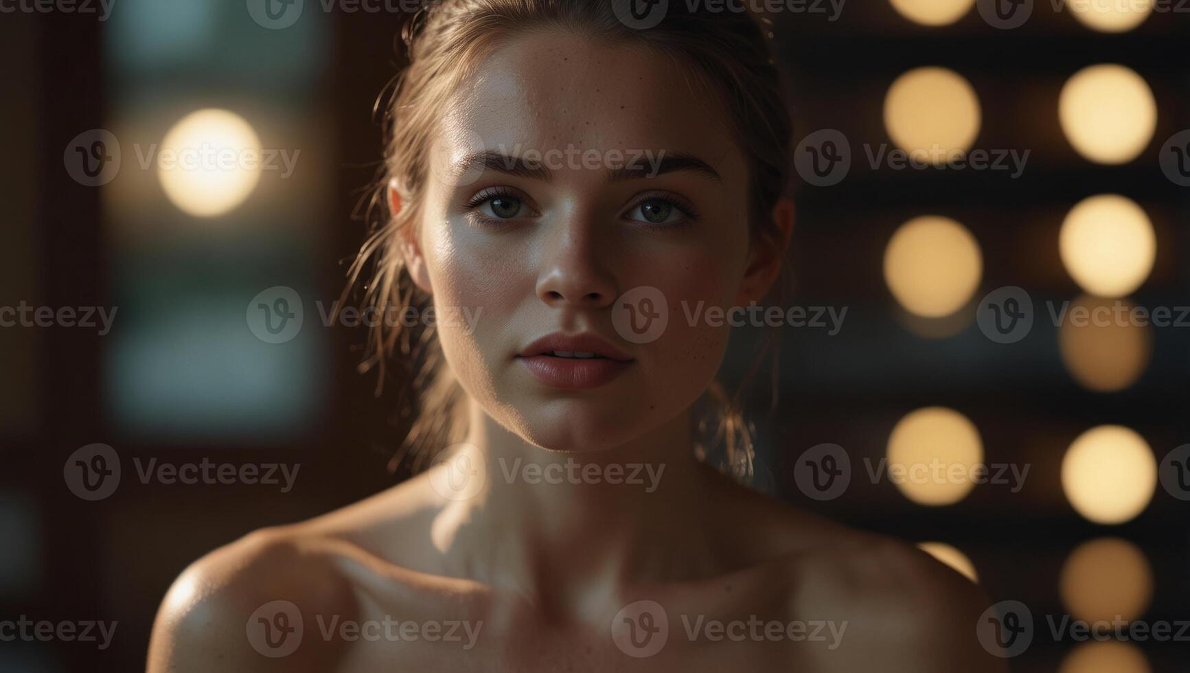 Beautiful spa model girl with perfect fresh clean skin. photo