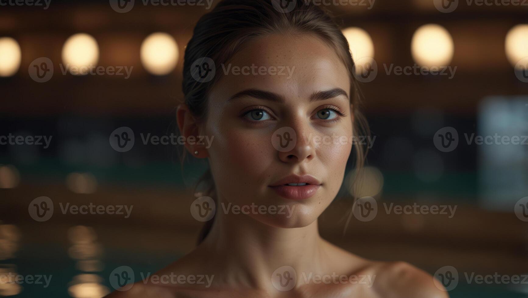Beautiful spa model girl with perfect fresh clean skin. photo