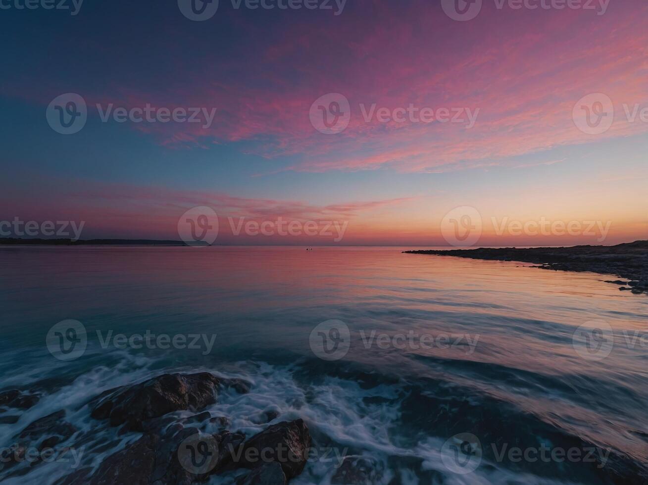 Explore a gradient backdrop moving from sunrise pinks to dusk blues, capturing the beauty of a day's beginning and end in one canvas. photo