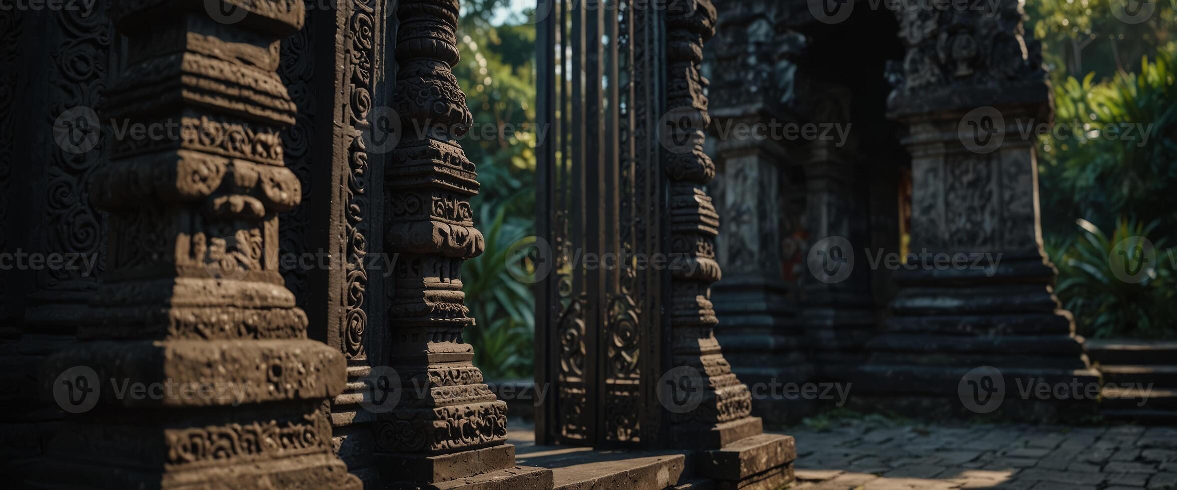 Gates to one of the Hindu temples in Bali in Indonesia. photo