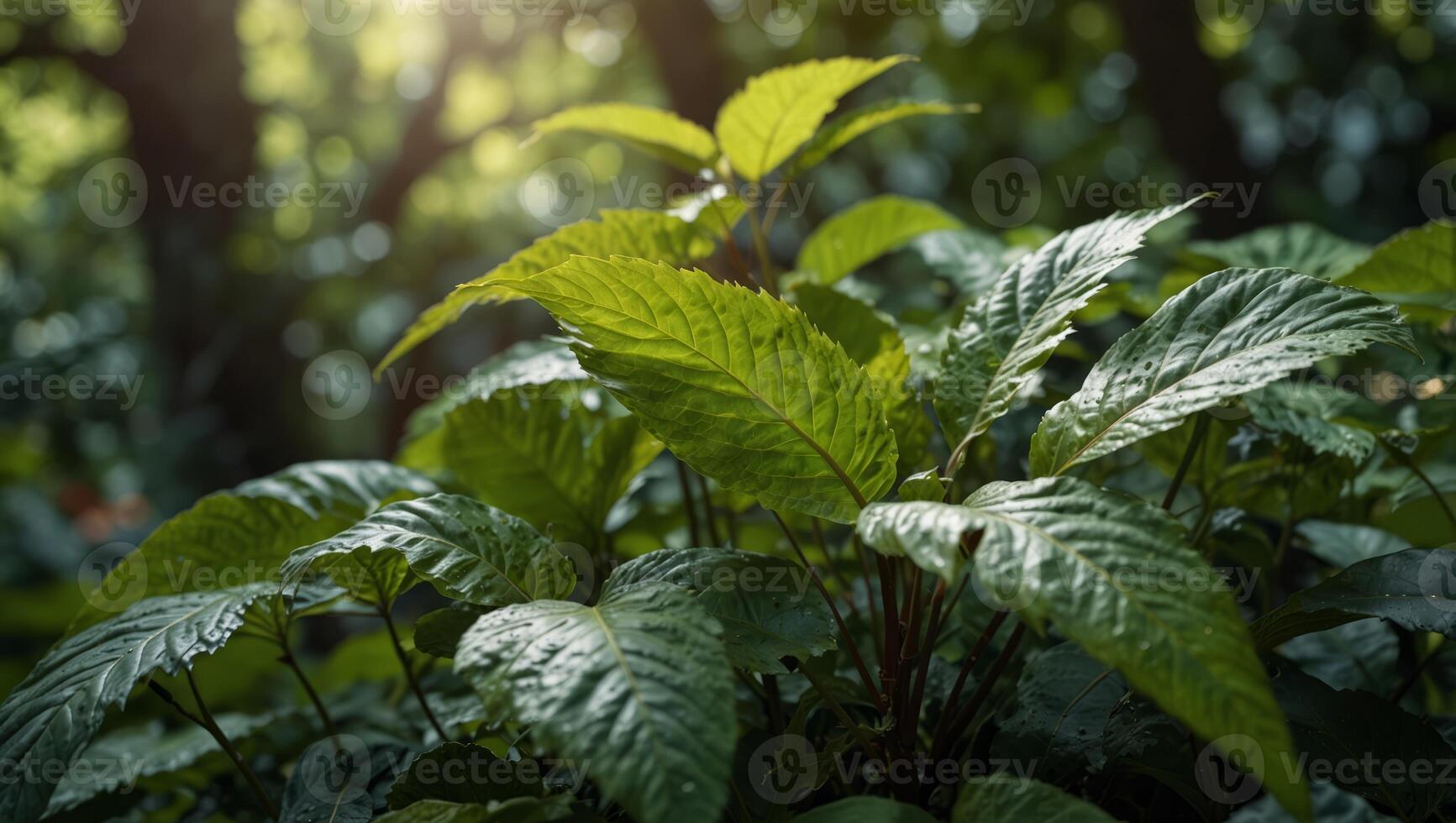 Green Leaves in Vibrant Garden at Summertime Providing Natural Eco Friendly Botanical Background with Serene Tranquil Scenery for Wallpaper and Cover. photo
