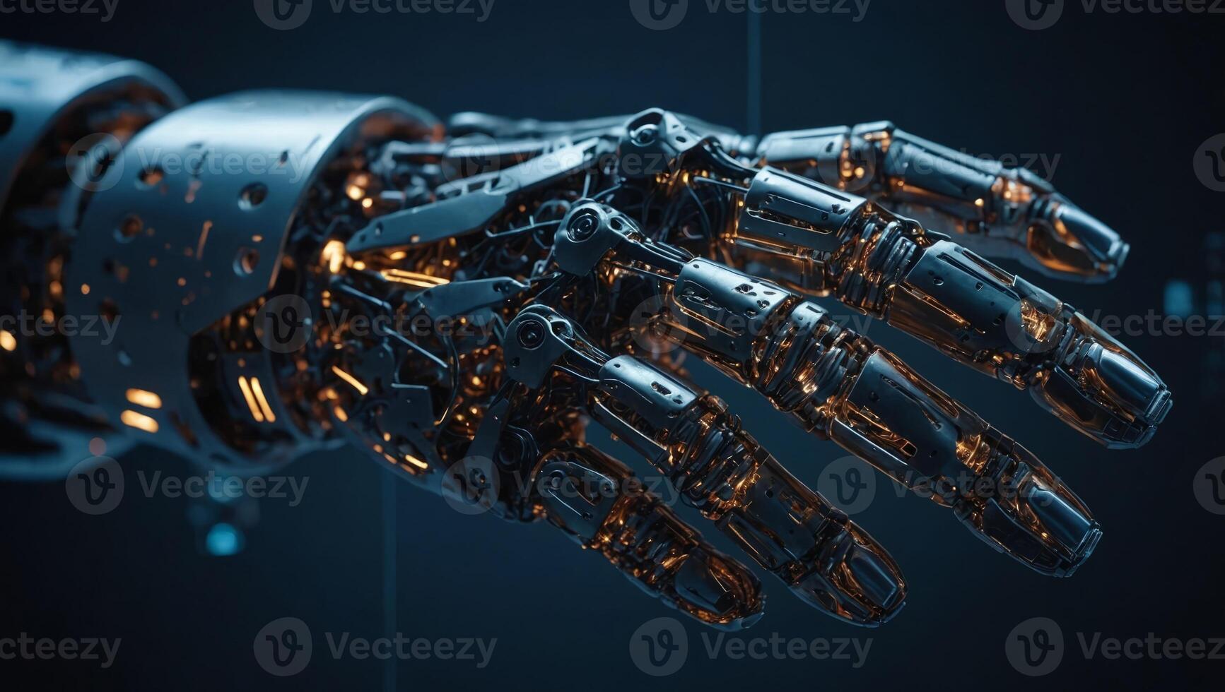 , Machine learning, Hands of robot and human touching the big data exchange with analog and digital transformation algorithms, artificial intelligence technology, innovation futuristic business. photo
