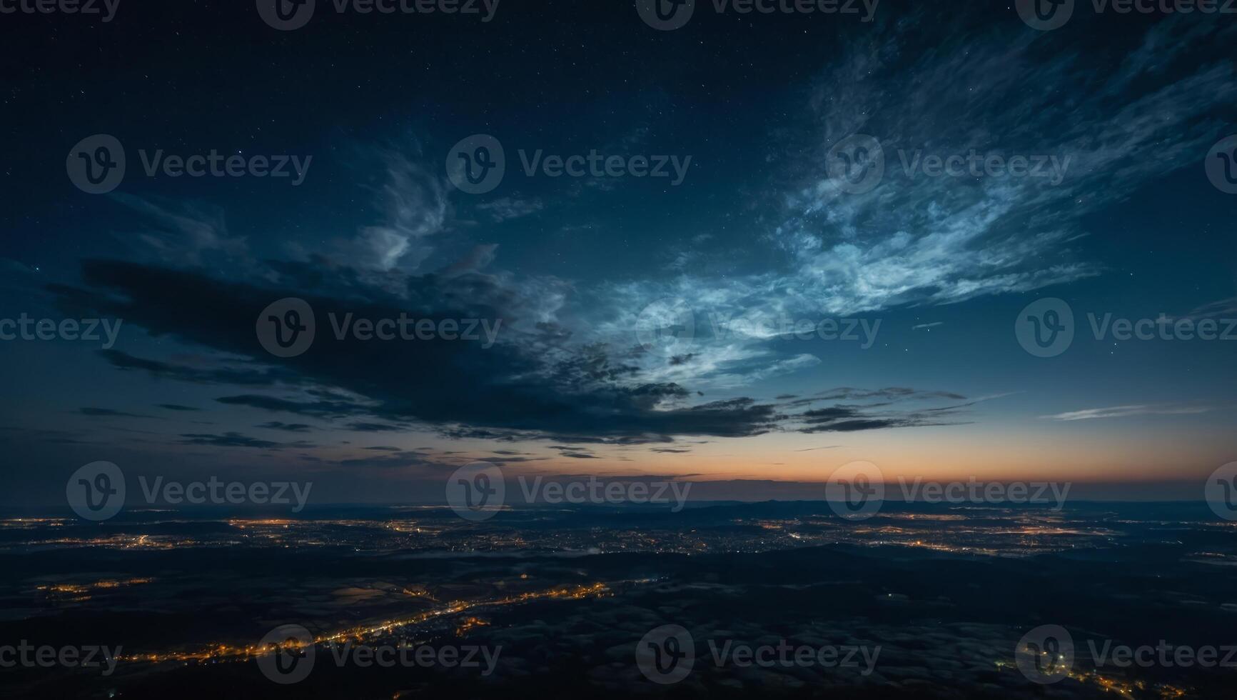 a clear night sky with the appearance of Noctilucent clouds that glow in the dark, creating a stunning sky view. photo