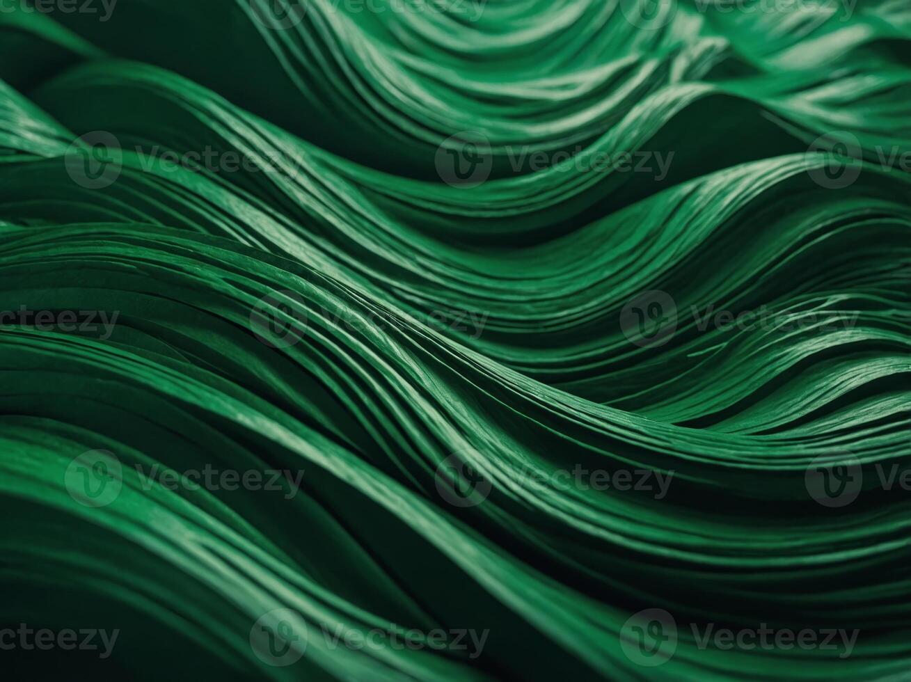 abstract green background with waves, green paper art, A green abstract background with wavy lines - Suitable for nature-themed designs, environmental concepts, or vibrant and modern digital art. photo
