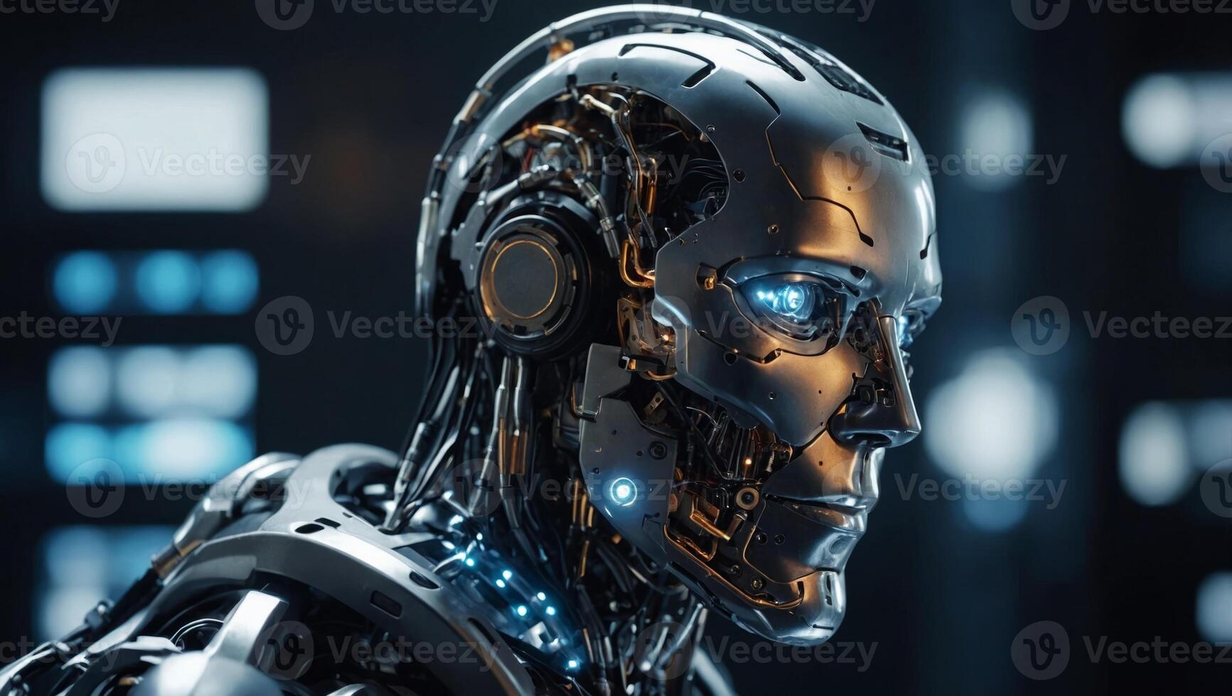 artificial intelligence, robotic, technology, , futuristic, internet, innovation, hardware, networks, digital robotic part use artificial intelligence to check hand with human innovation tech. photo