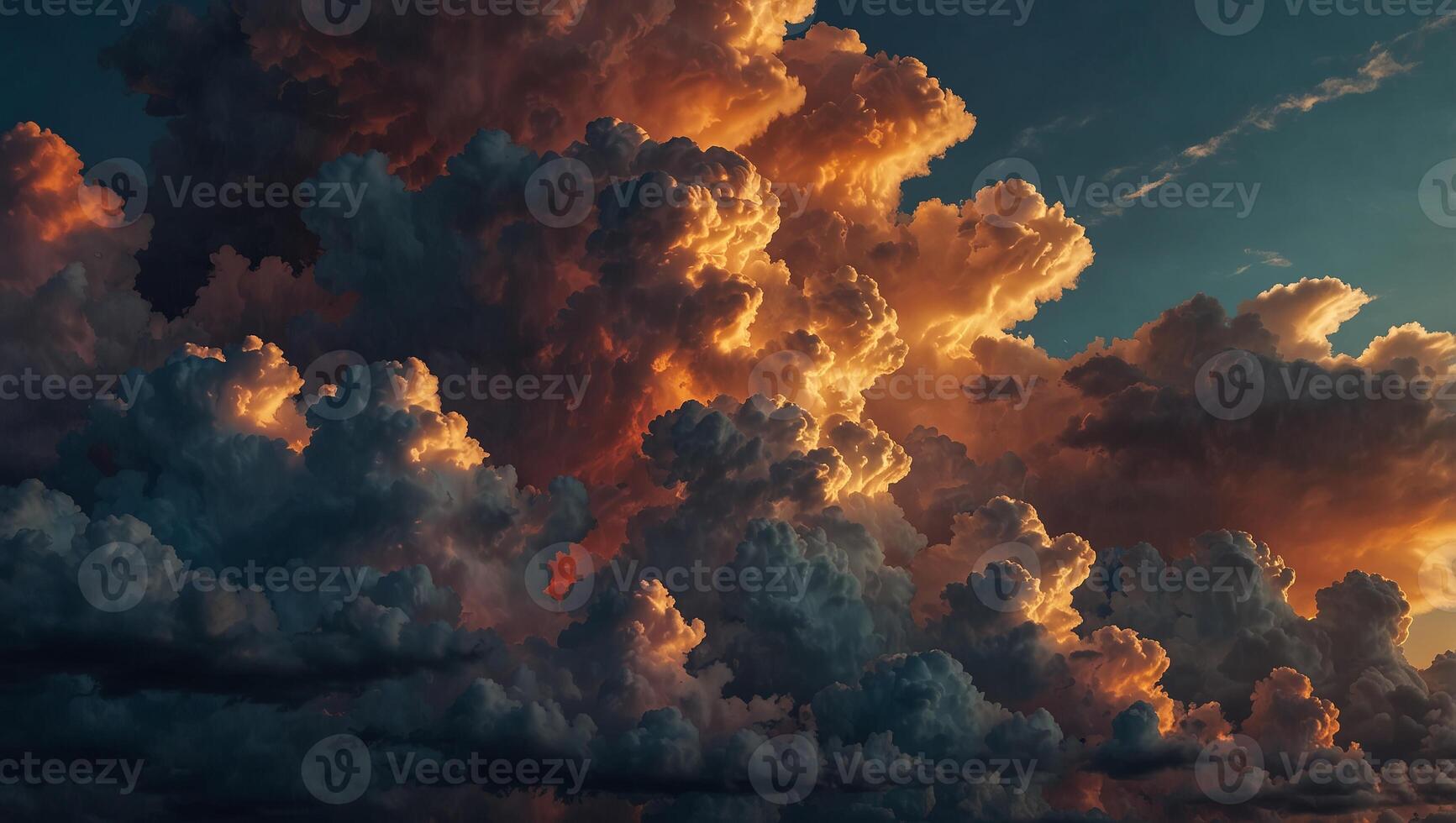 beautiful colored light and clouds copy space for text. photo