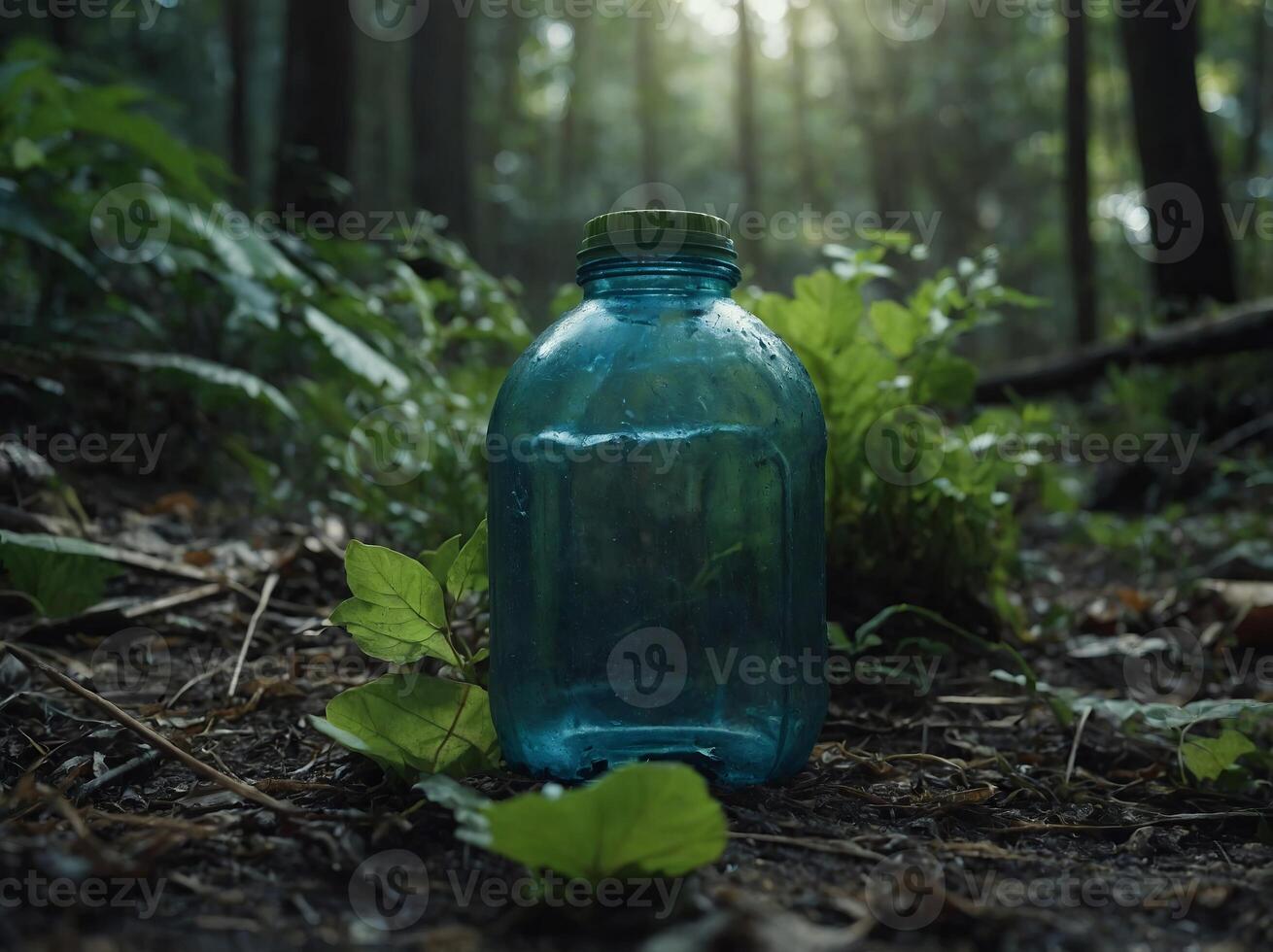 empty used trash bottle ecology environment. photo