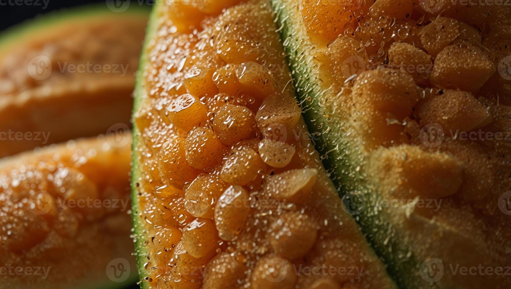 macro of a cantaloupes rind texture, melon texture background close up macro. photo