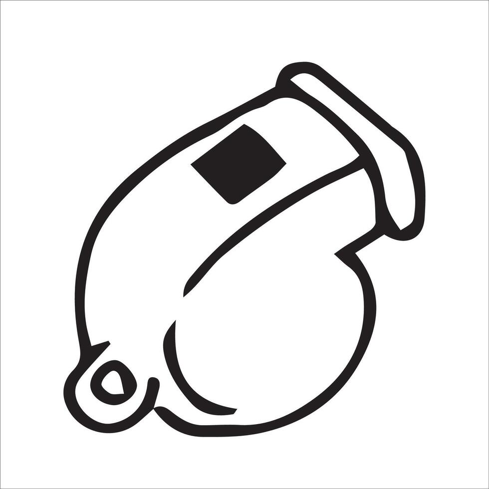 Whistle. Black and white drawing in sketch style, vintage graphic vector