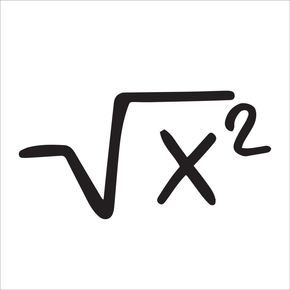 Square mathematical symbol. Black and white drawing in sketch style, vintage graphic vector