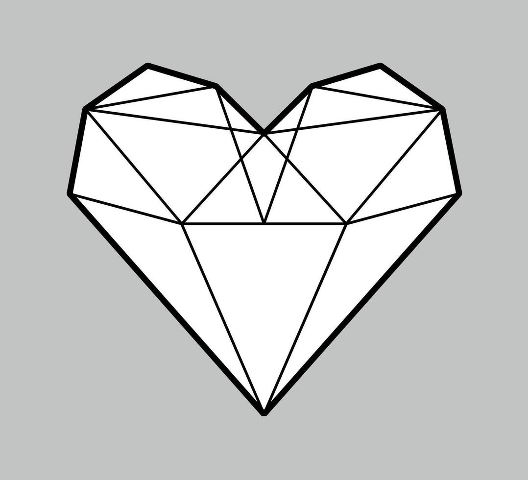 diamond in the shape of a heart vector