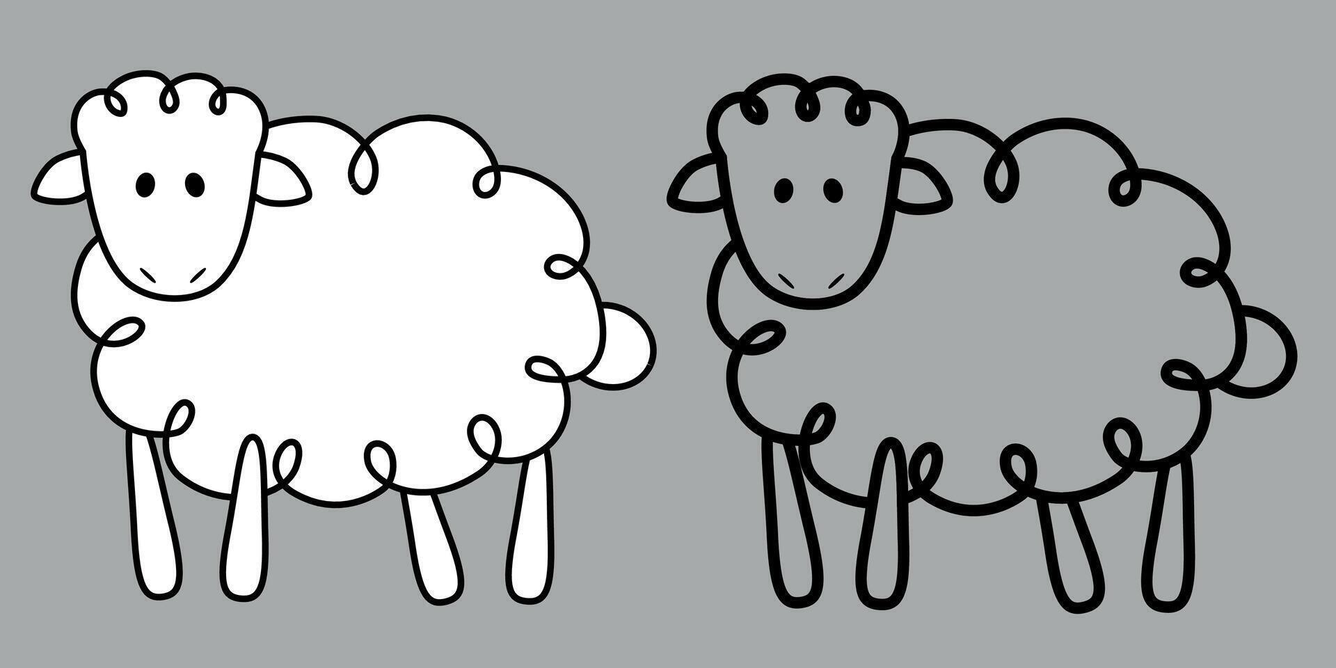 Sheep icon isolated illustration. vector