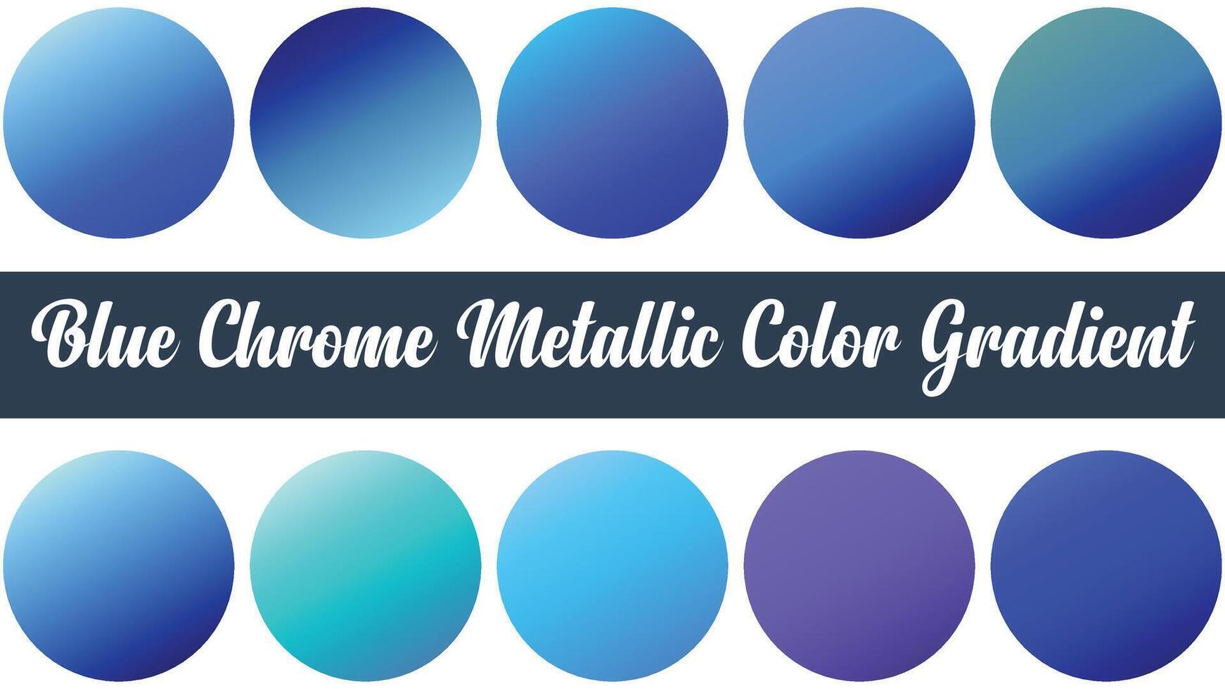 Blue Chrome Metallic Color Gradient vector