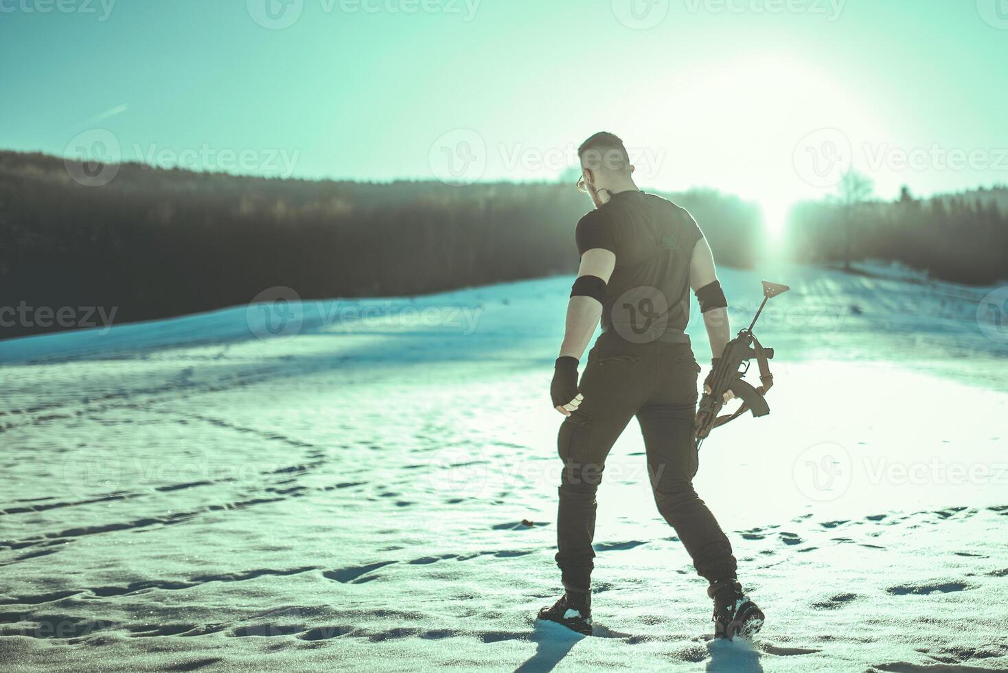 Special forces soldiers with weapon take part in military maneuver. war, army, technology and army concept photo