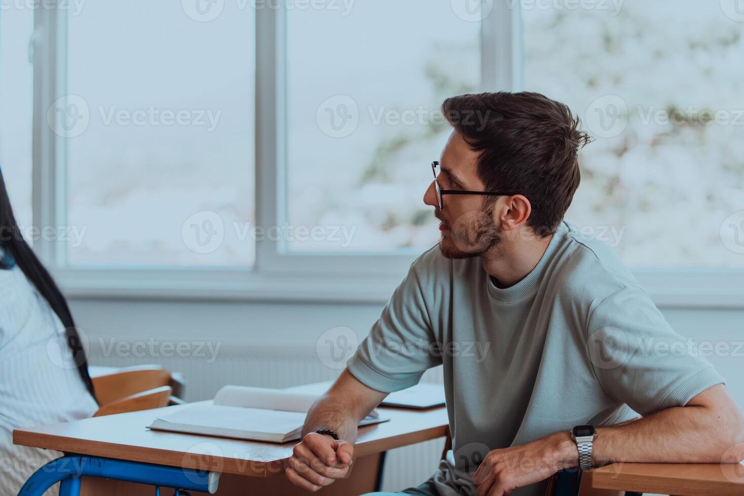 Student Absorbs Knowledge During a Captivating Lecture photo