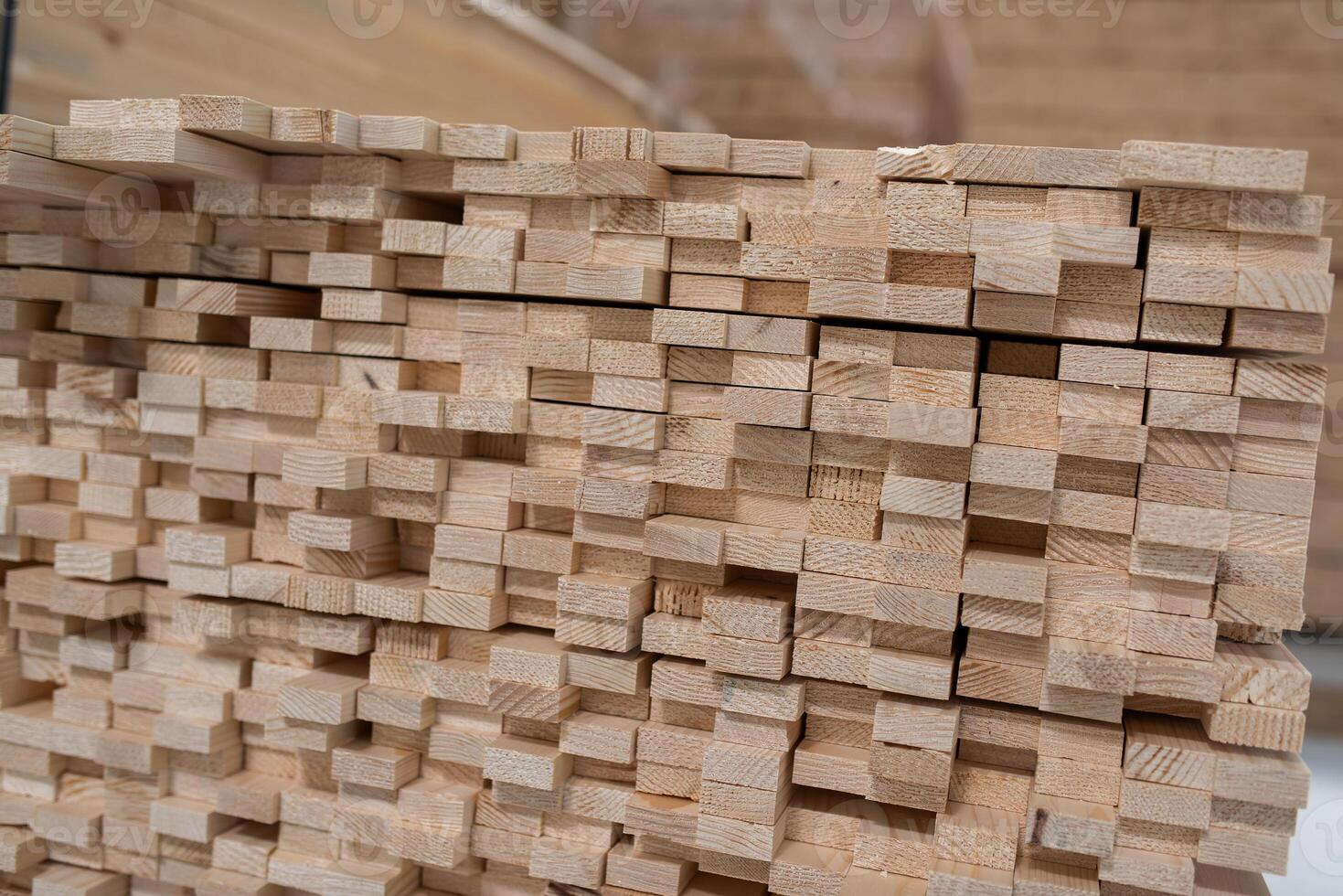 A vast warehouse in the forestry industry, showcasing a plethora of wooden products, including boards and various timber items neatly organized in storage photo