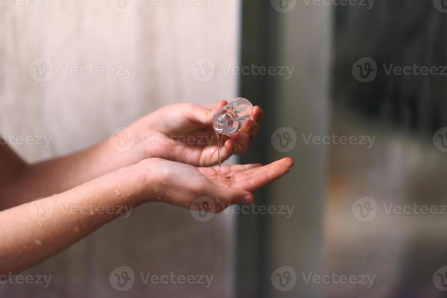 Close up shot, a woman applies hydrating cream to her hand, indulging in a daily skincare ritual that promotes softness, health, and well being photo