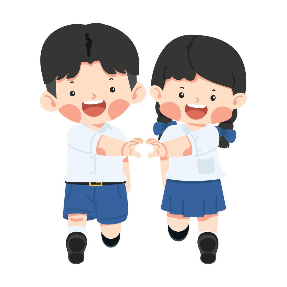 Girl making heart shape with her hands vector