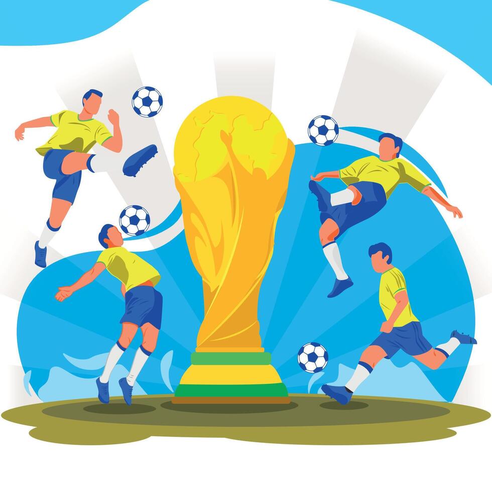 Soccer player on field illustration vector