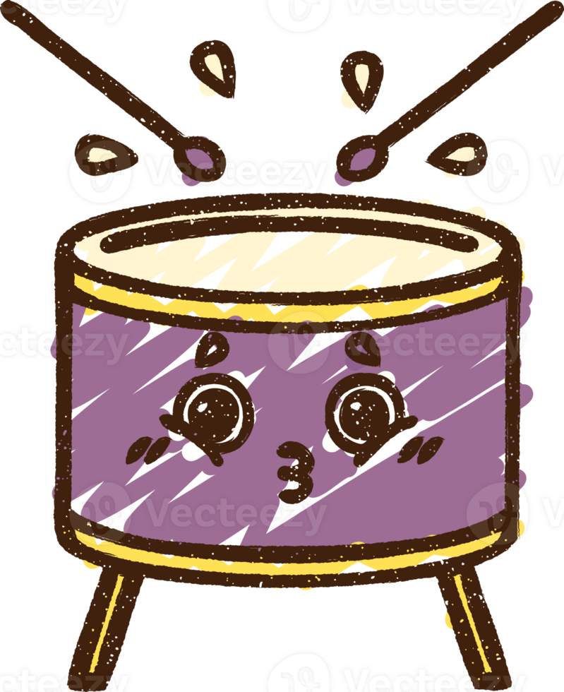 cartoon drum with a face and two sticks png