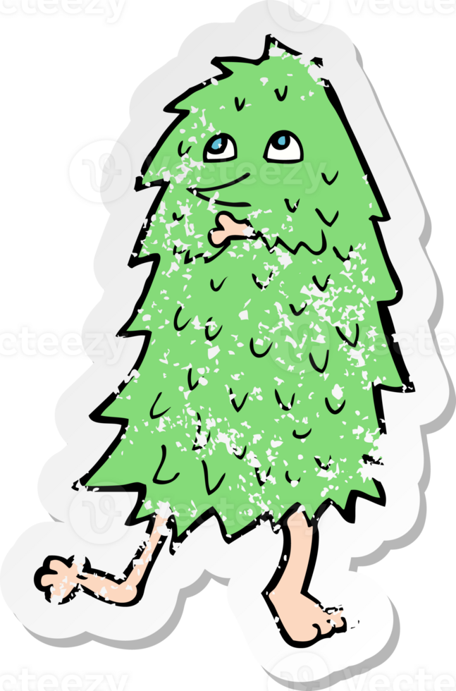 retro distressed sticker of a cartoon monster drawing png