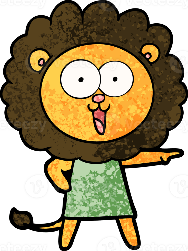 happy cartoon lion drawing png