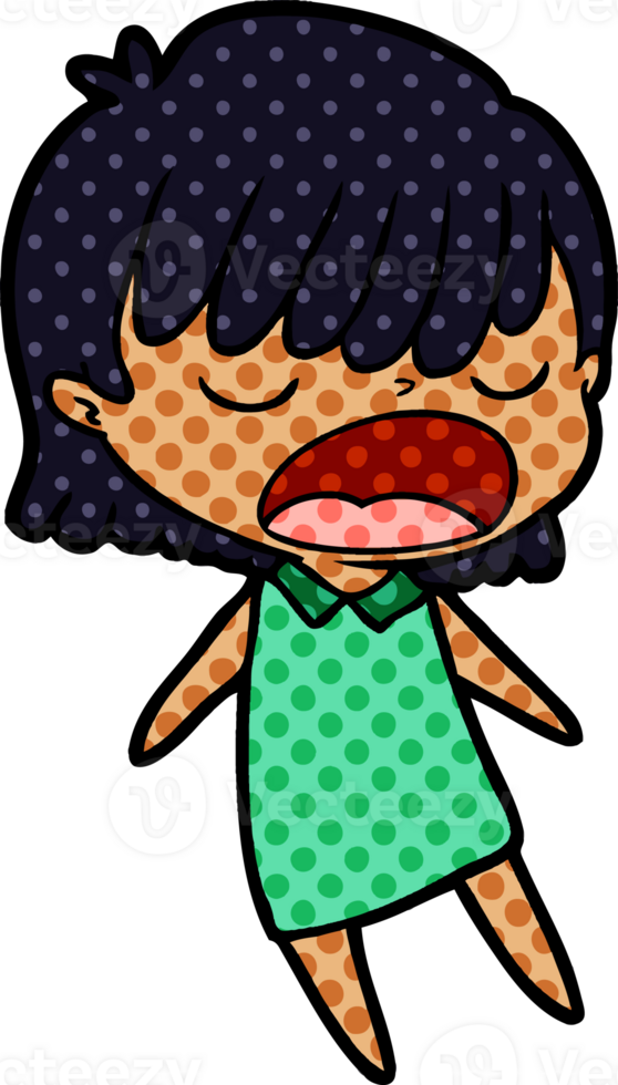 cartoon woman talking loudly drawing png