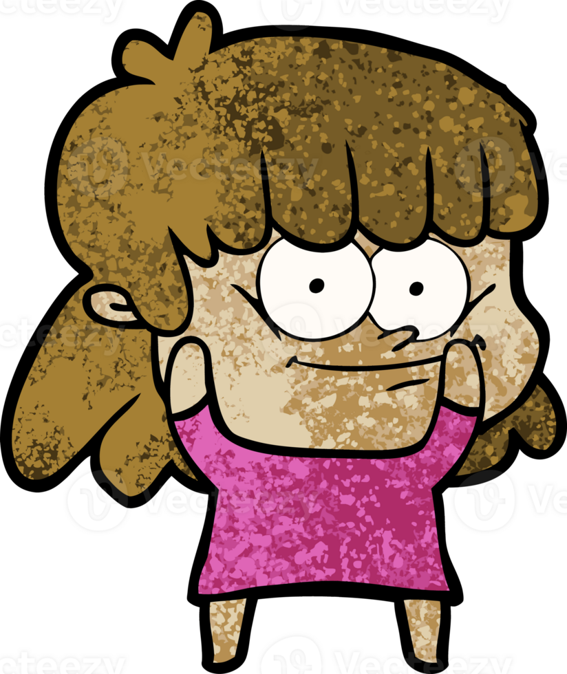cartoon smiling woman drawing png