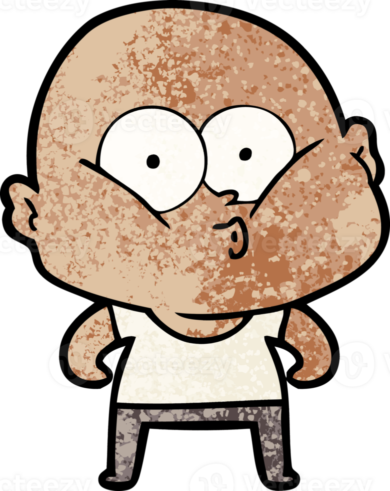 cartoon bald man staring drawing png