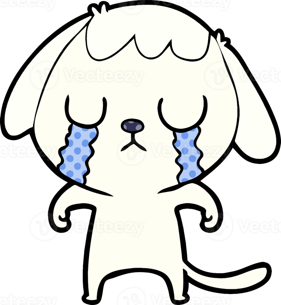 cute cartoon dog crying drawing png