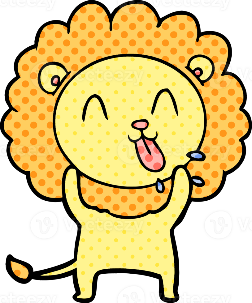 happy cartoon lion drawing png