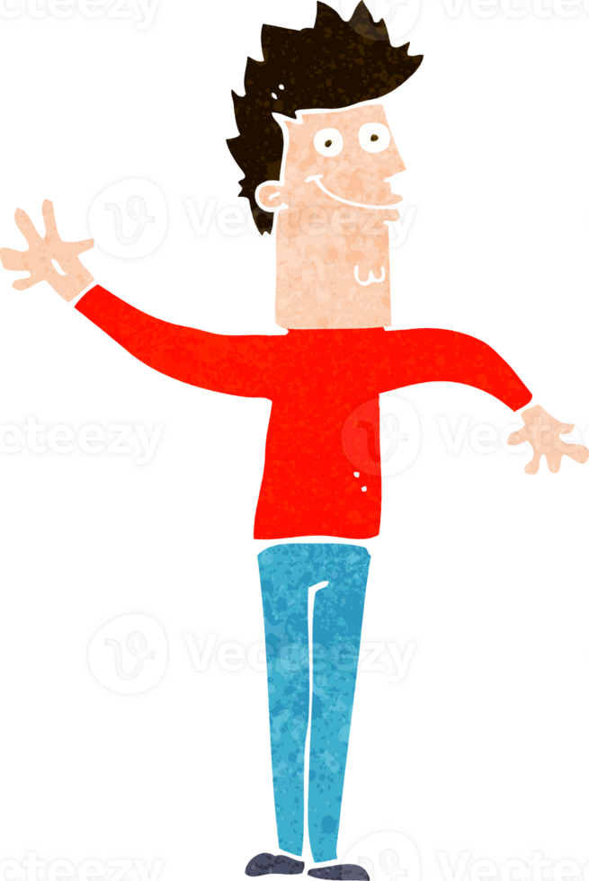 cartoon man with arms outstretched, transparent background png