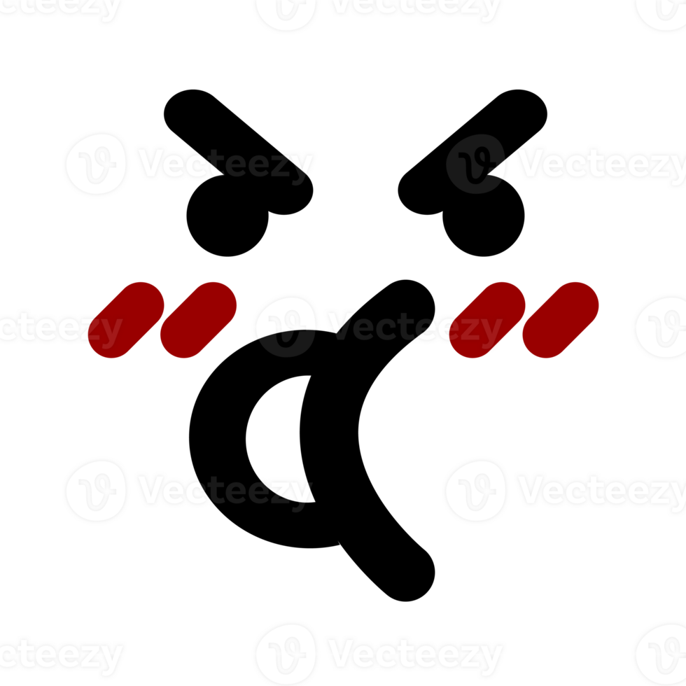 an emoticon with a face and mouth png