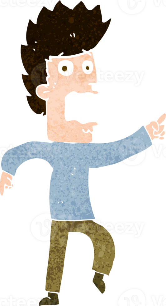 cartoon man pointing at something png