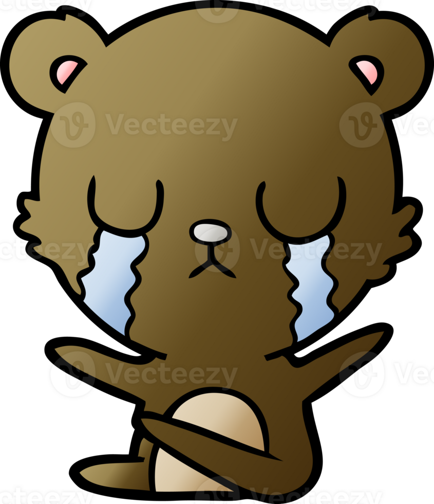 crying cartoon bear drawing png