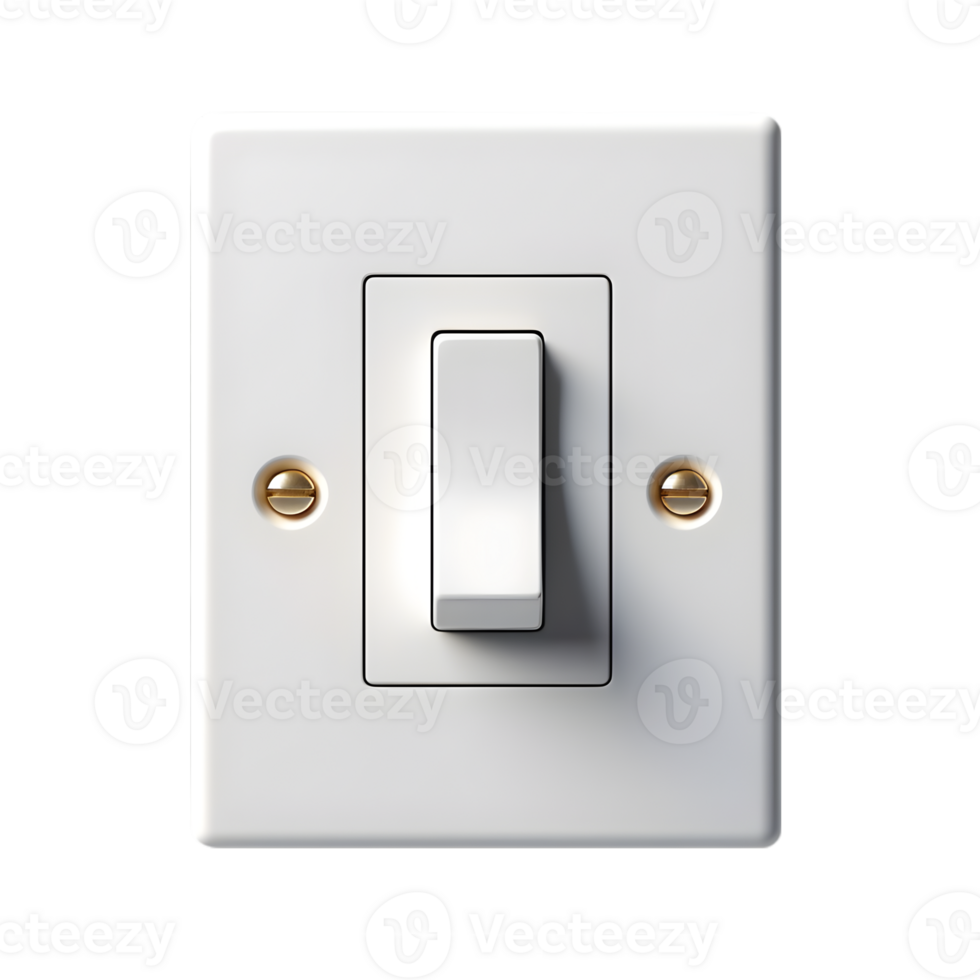 Highly rendering of a light switch on transparent background png