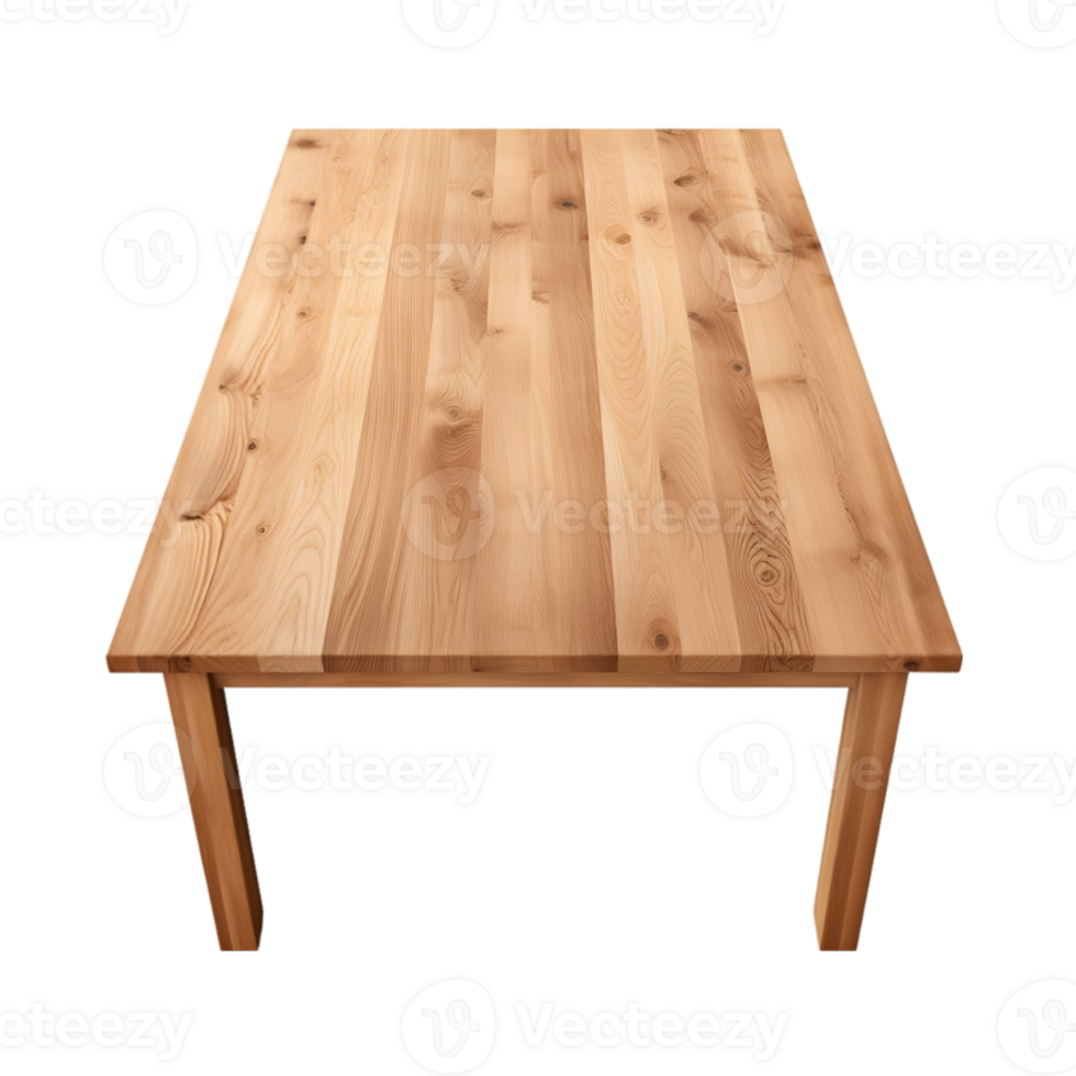 Wooden table on transparent background png