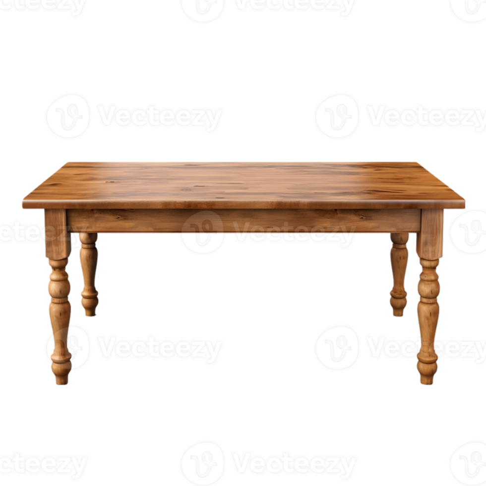 Wooden table on transparent background png