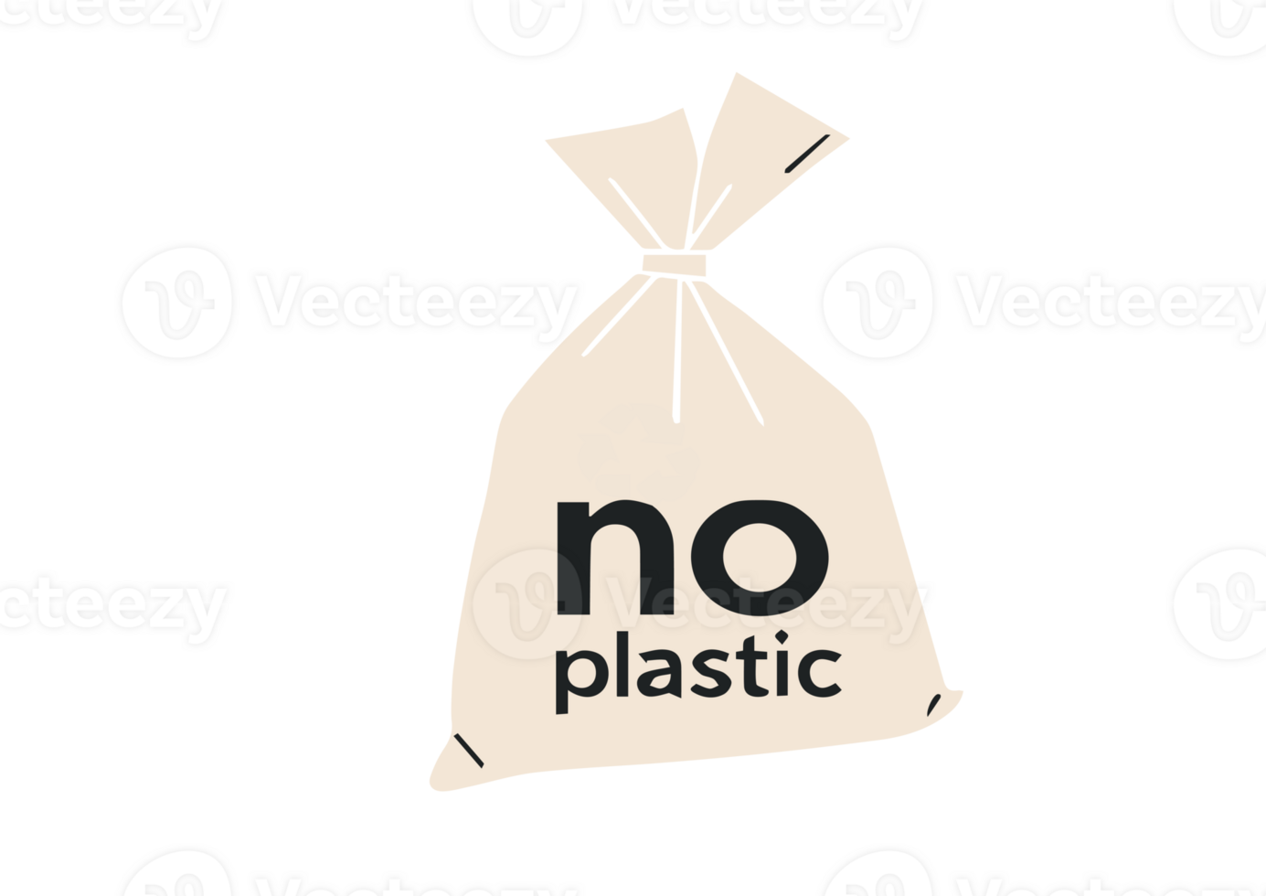 Bag with the message No Plastic written on them, transparent background png