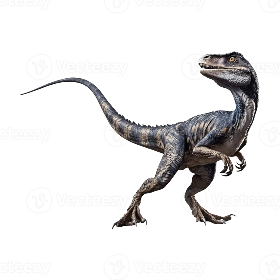 Velociraptor dinosaur on transparent background png