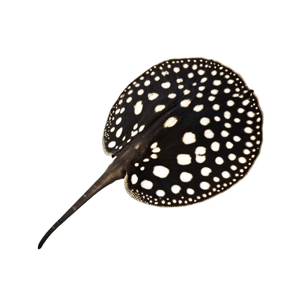 Black diamond stingray on transparent background png