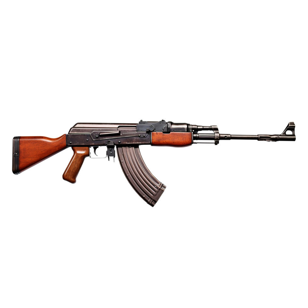 AK - 47 assault rifle on transparent background png