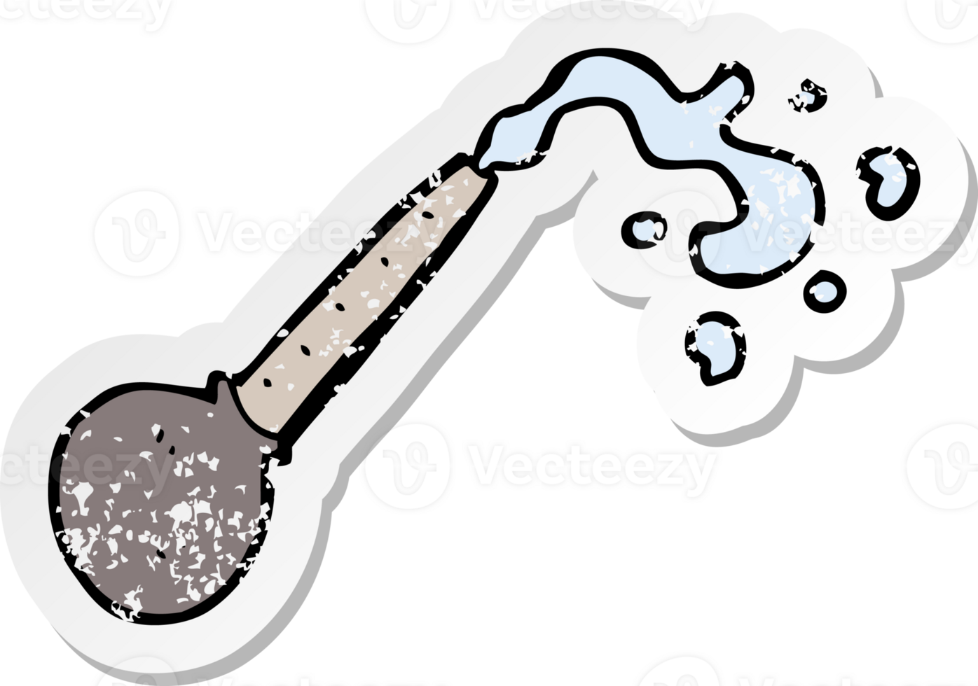 retro distressed sticker of a cartoon pipette drawing png