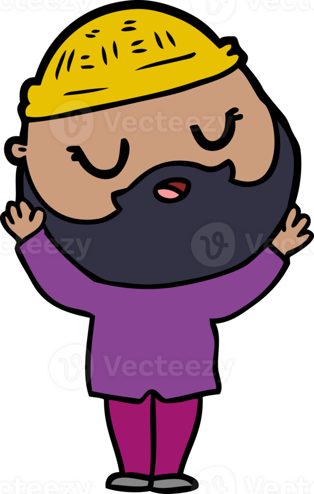 cartoon man with beard drawing png