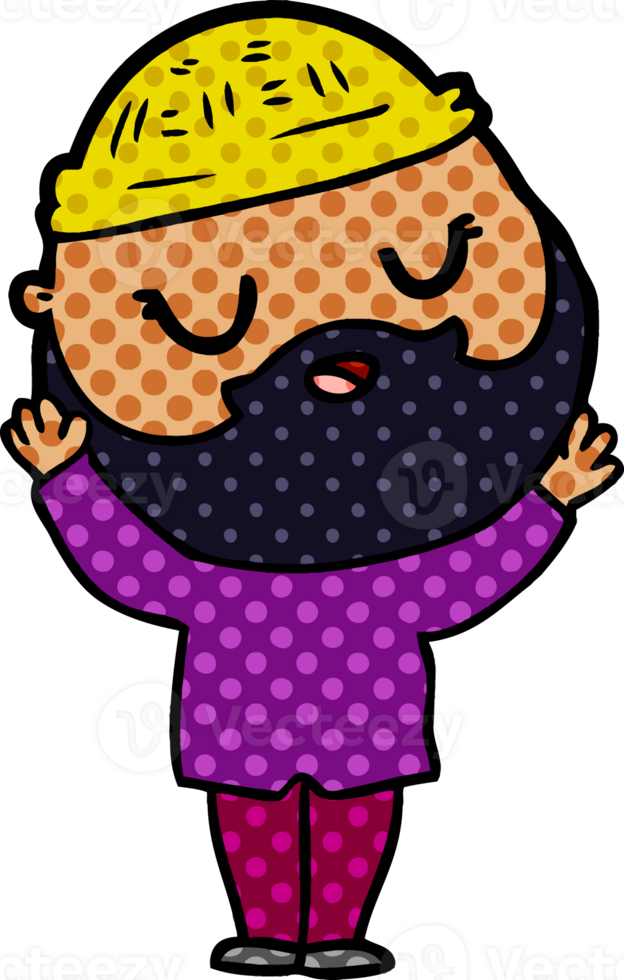 cartoon man with beard drawing png