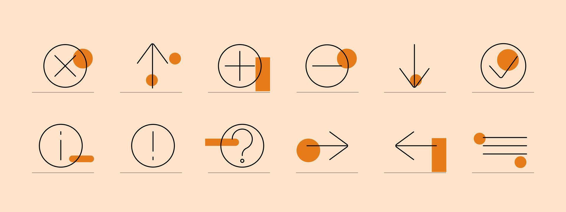 calculadora conjunto icono. suma, sustracción, multiplicación, división, flechas, pregunta marca, exclamación marca, información, igualdad, garrapata, Cancelar. matemático operaciones, cálculos, datos análisis vector